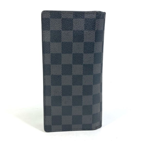 LOUIS VUITTON N62655 Damier Graphite Portefeuille Brazza Old Model Bifold Lon...
